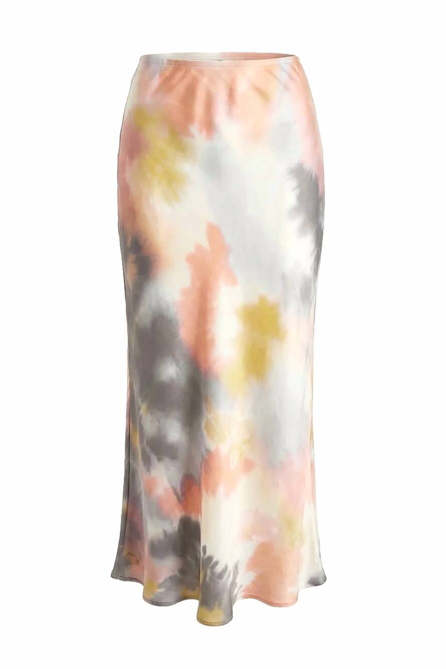 NEW LE SUPERBE women's lister midi skirt in ojai tie dye
